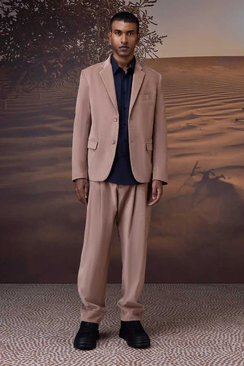 Genes Lecoanet Hemant  Tailored Warm Beige Corduroy Jacket for Men | Best Price UAE